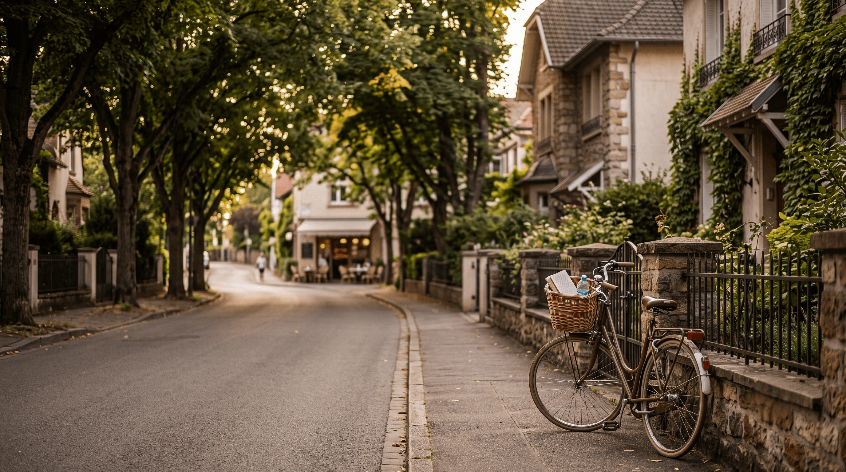 Beautiful street with houses